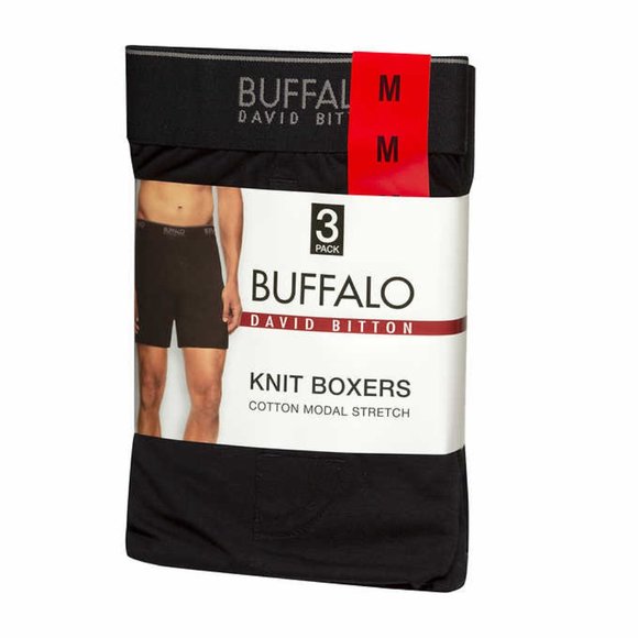 New! Buffalo David Bitton Men's boys Knit Boxer 3-Pack Blue color Size M Medium! - Picture 2 of 8
